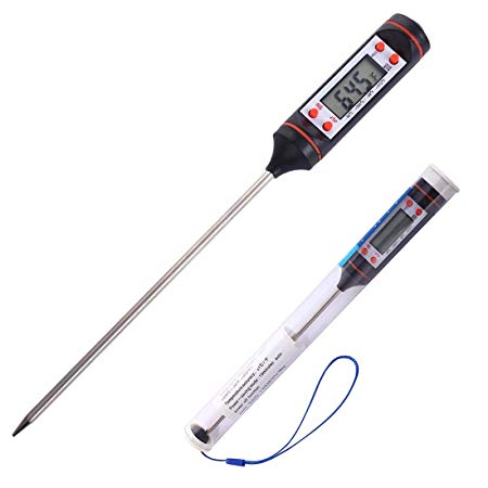 WISGING Accurate Waterproof Food Cooking Thermometer Long Probe Digital Instant Read Meat Thermometer for Grilling Smoker BBQ Kitchen Thermometer