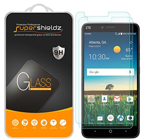 [2-Pack] ZTE Blade X Max Tempered Glass Screen Protector, Supershieldz Anti-Scratch, Anti-Fingerprint, Bubble Free, Lifetime Replacement Warranty