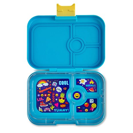 YUMBOX Panino (Kai Blue; Emoji Tray) Leakproof Bento Lunch Box Container for Kids & Adults