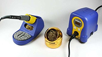 Hakko FX888D-23BY, 599B-02 Soldering Station with 599B Tip Cleaner, Blue/Gold