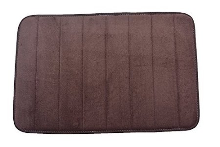 Townhouse Rugs Luxurious 17-Inch by 24-Inch Memory Foam Bath Rug Brown