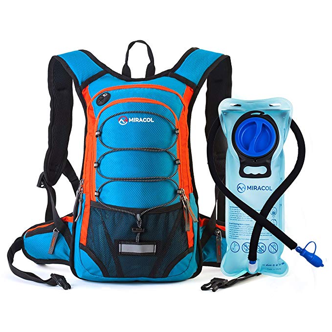 MIRACOL Hydration Backpack with 2L Water Bladder, Thermal Insulation Pack Keeps Liquid Cool up to 4 Hours, Perfect Outdoor Gear for Skiing, Running, Hiking, Cycling