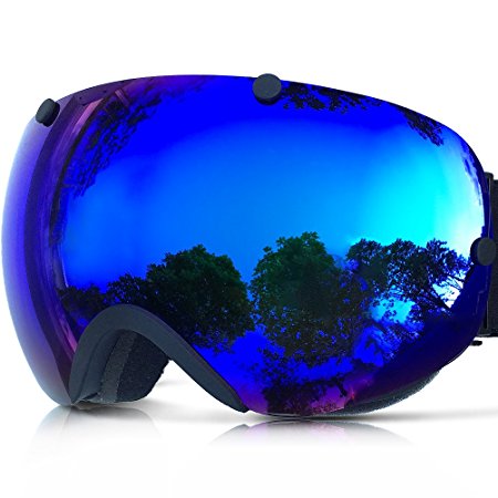 Zionor Lagopus Snowmobile Snowboard Skate Ski Goggles with Detachable Lens