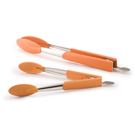 Rachael Ray Tools Lil Huggers 2-Piece Tong Set, Orange