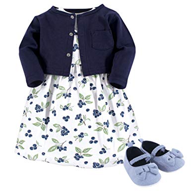 Hudson Baby Girl Baby Cardigan, Dress and Shoes