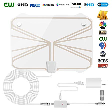 HD Antenna,Amplifier TV Antennas 85 Miles Long Range Indoor HDTV Antenna with 16ft Coaxial Cable Digital Antenna for Home Singal Booster