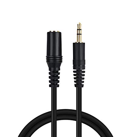 Pasow 3.5mm Stereo Male to Female Extension Audio Cable Cord (1 Feet)