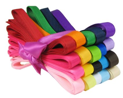 Hip Girl Boutique 40yd (20x2yd) 3/8" Solid Grosgrain Ribbon Value Pack