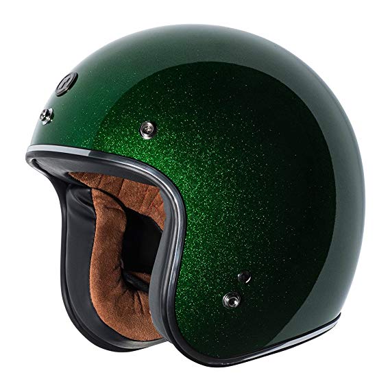 TORC (T50 Route 66) 3/4 Motorcycle Helmet with Solid Color (Limecycle Green Mega)