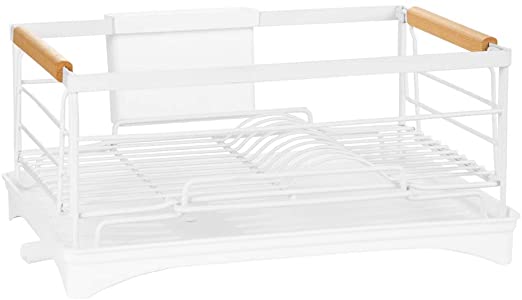 Dish Drying Rack, Dish Rack and Drainboard Set Stainless Steel, Dish Drainers for Kitchen Counter, White