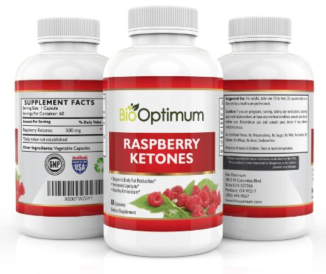 Premium Raspberry Ketones - 100% Pure Maximum Formula for Fat Burning & Weight Loss - Appetite Suppressant - Safe Natural Weight Loss Supplement - Gluten Free - 1000MG Per Serving