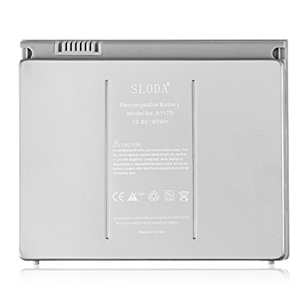 SLODA New Laptop Battery for Apple A1175 A1211 A1226 A1260 A1150 MacBook Pro 15", Aluminum Body as Original (Not Plastic)
