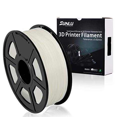 SUNLU PLA Plus 3D Printer Filament - 1KG(335m/1099ft) 1.75mm, Dimensional Accuracy  /- 0.02 mm, 1KG(2.2LBS) Spool 1.75 mm, White (Ivory White)