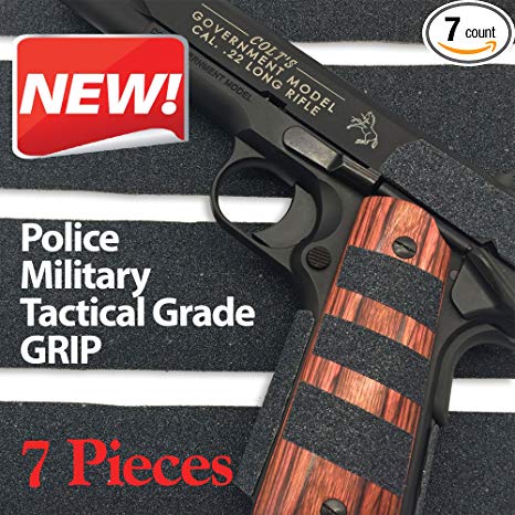 Pistol & Gun Grip Tape - Tactical Police Military Grade for Guns Knives Tools Phones Cameras Anything! 7 Pieces - 8.5" x 2" Massive stick & grip. Best Non Slip Solution. Red Cat Brand