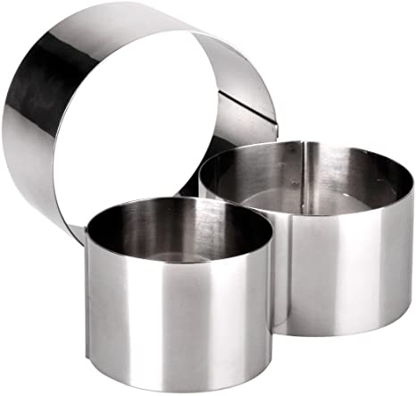 Space Home - Set of 3 Cooking Ring Mold - Stainless Steel - Dessert & Food Rings - 6, 8,10 cm