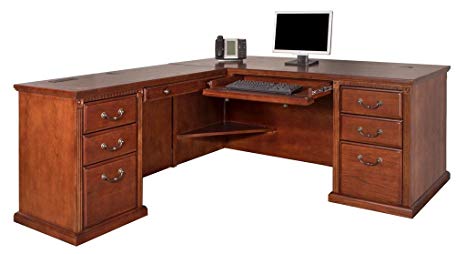 Martin Furniture Huntington Oxford Office Left L-Shaped Desk, Burnish Finish