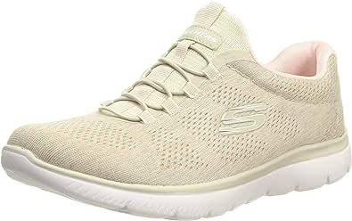 Skechers Women's Summits Fun Flare Sneaker, Taupe/Pink=TPPK, 12 Wide