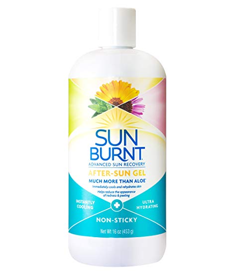 Sunburnt Advanced Sun Recovery After-Sun Gel 16 oz, Instantly Cooling, Ultra Hydrating, Non-Sticky Relief for sunburns & Dry Skin with Aloe