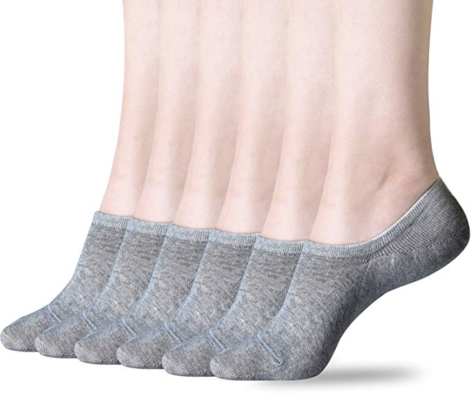 No Show Socks for Women, 3-12 Pack Cotton Invisible Non Slip Flat Boat Line Socks