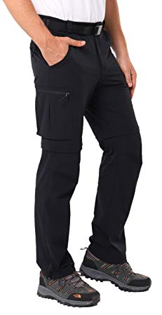 MIER Men's Convertible Pants Quick Dry Cargo Pants Lightweight Comfort Stretch for Hiking Travel