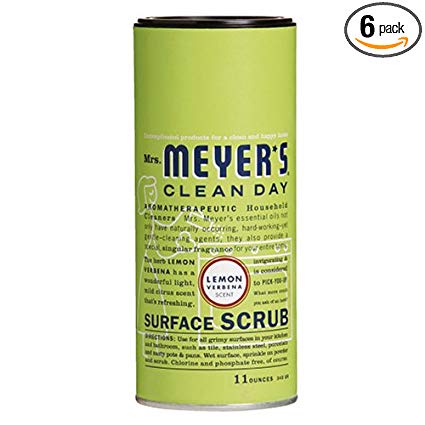 Mrs. Meyer's Clean Day Surface Scrub, Lemon Verbena, 11-Ounce Canisters (Case of 6)