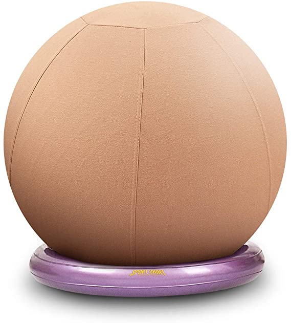 SportShiny Pro Balance Ball Chair – Exercise Stability Yoga Ball with Cozy Slipcover,Stability Ring&Air Pump for Office& Home Desk,Improve Balance,Core Strength&Posture,Relieve Back Pain,Multicolor