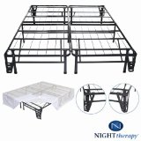 Night Therapy Platform Metal Bed FrameFoundation SetSmartBase  Metal Brackets for Headboard and Footboard  Bed Skirt - King - No Box Spring needed