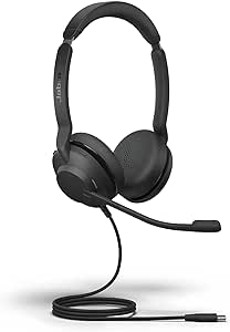 Jabra Evolve2 30 SE Wired Stereo Noise-Cancelling Headset - Features 2-Mic Call Technology and USB-C Cable - Works with All Leading Unified Communications Platforms Such as Zoom & Google Meet - Black