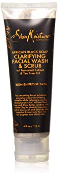 Shea Moisture African Black Soap Problem Facial Wash & Scrub, 4 Ounce