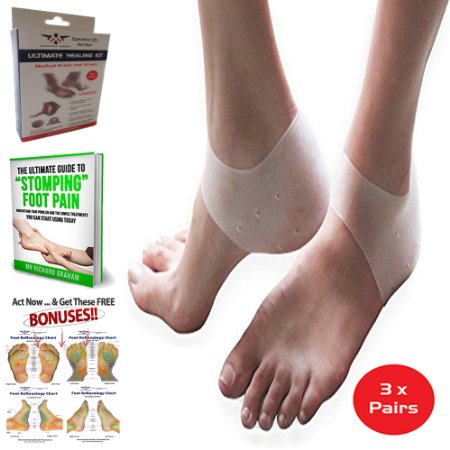 Heel Pain Gel Pads 3 Pairs Plantar Fasciitis Sore Feet Bruised Foot Pain Bone Spurs Treatment Relief Wrap