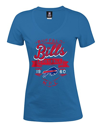 NFL Buffalo Bills Women's Baby Jersey Short Sleeve V-Neck Tee, Medium, Blue
