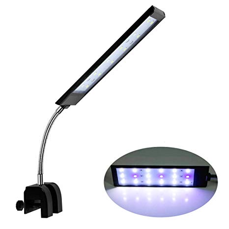 ECtENX LED Aquarium Light, Fish Tank Light, Clip on Fish Tank Lighting Color with White&Blue