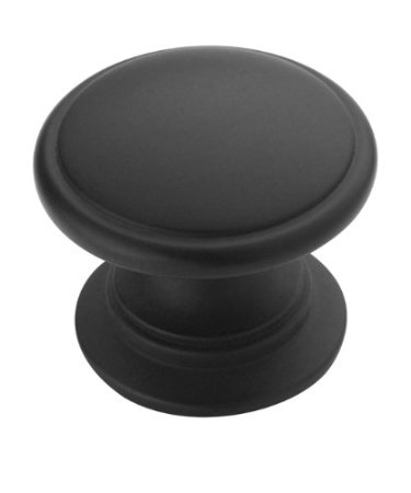 Amerock BP53012FB Allison Value Hardware Round Knob, 1-1/4-Inch, Flat Black