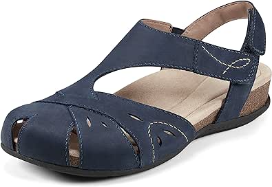 Earth Origins Women’s Birdine Leather Sandal I Casual, Slip Resistant, Everyday Sandals