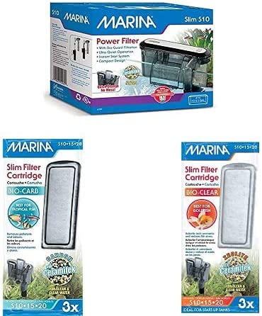 Marina Aquarium S10 Power Filter and Media Bundle