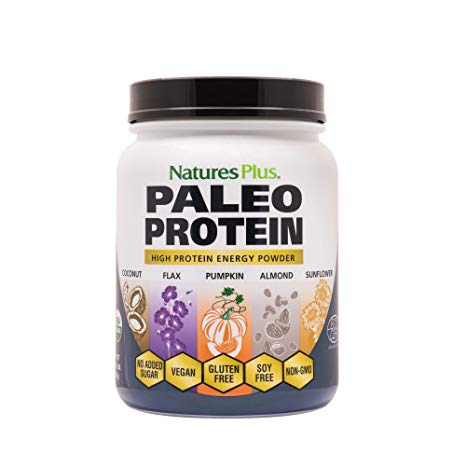Natures Plus Paleo Protein - 1.49 lbs, Vegan Protein Powder - Unflavored, Unsweetened - Certified Organic Sunflower, Pumpkin, Almond, Flax & Coconut Protein - Vegetarian, Gluten Free - 15 Servings
