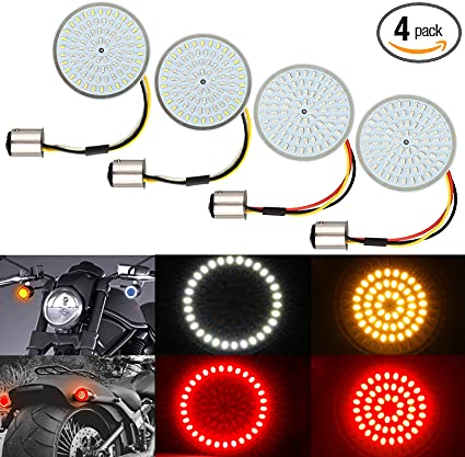 4PCS LED Turn Signal Light Kit for Harley 1157 Base Front Rear 2 Inch Turn Signal Lights Replacement, Compatible with Harley Davidson Dyna Sportster Softail Street Glide Road King