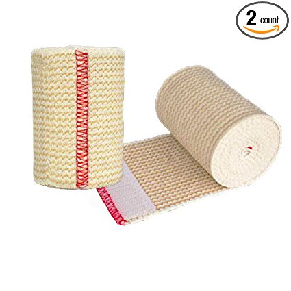 NexSkin 3" Cotton Elastic Bandages - Hook and Loop Closure - Stretches to 15 ft Long - Highest Quality - 1, 2, 3, or 6 Pack