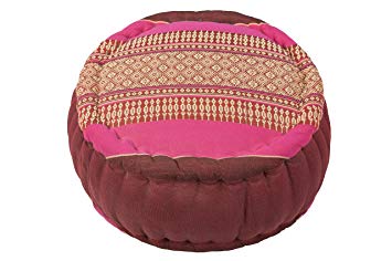 Kapok Dreams Zafu Round Meditation Cushion 100% Kapok, Thai Design Pillow