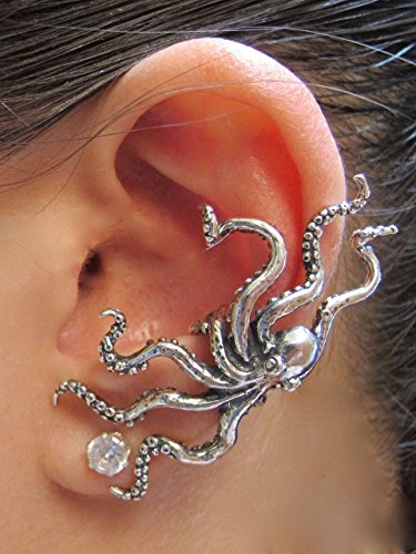 Octopus Ear Cuff Silver Octopus Ear Cuff Octopus Earring Octopus Jewelry Tentacle Earring Tentacle Jewelry Kraken Jewelry Steampunk Kraken