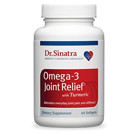 Dr. Sinatra's Omega-3 Joint Relief with Turmeric - Faster, Stronger Joint Pain ReliefEasy on Your Stomach, Good for Your Heart, 60 Softgels (30-Day Supply)