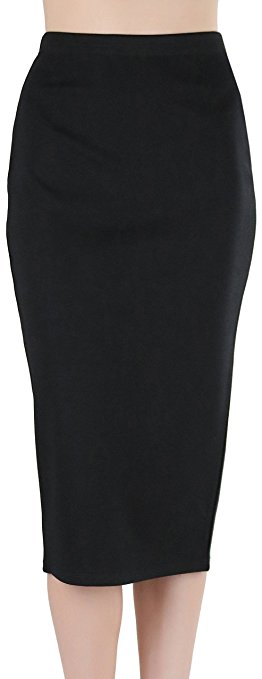 ToBeInStyle Women's Ponte Pencil Calf Length Midi-Skirt