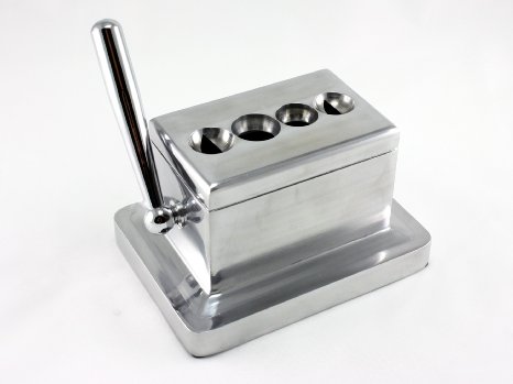 Scorpion Table Top Desk Cigar Cutter Guillotine & V Cut Large 4 Sizes - Silver