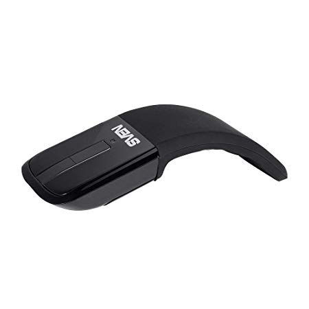 Pekyok DT14 Wireless Folding Mouse Arc Mouse 2.4G Wireless Foldable Touch Mouse with USB Receiver and 2 Batteries for Laptop PC Computer Desktop Office (Black)