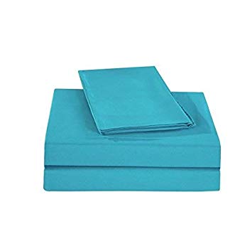 Egyptian Cotton Twin Sleeper Sofa Bed Sheet Set 36"x72"x6" Turquoise Solid