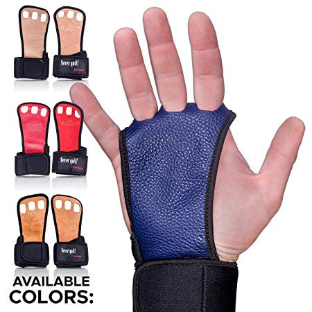 Gymnastics Grips - Crossfit Gloves - Workout Gloves with Wrist Wraps - Weight Lifting Gloves - Gym Gloves for Pull Up - Fitness Hand Grips - Calisthenics Equipment -Fits Men, Women, Girls, Boys