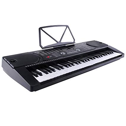 LAGRIMA Electric Piano Keyboard, 61 key Keyboard Music Piano, Portable Electronic Digital Piano with Microphone (Black)