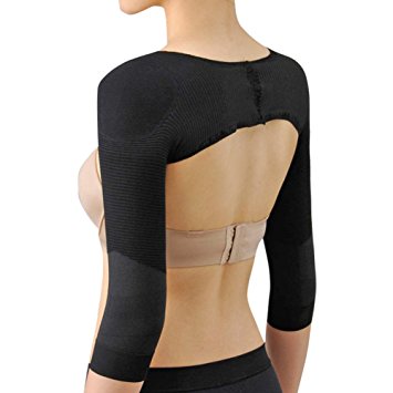 Ausom Womens Long Sleeve Shaper Slimmer Arm Shapers Back Shoulder Support Wrap Correct Posture Corrector Humpback Prevent Shaperwear