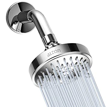 ALTON SHR20860 ABS Acrylonitrile Butadiene Styrene 5-Function Chrome Finish Overhead Round Shape Shower with Arm and Flange (Silver, 9-Inch)