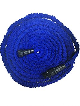 Garden Hose,Flexible Expandable Double Layer Latex Retractable Collapsible Garden Water Hose,Lightweight,On/Off Valve, 25ft Expands to 3 Times Length Hose (Blue)